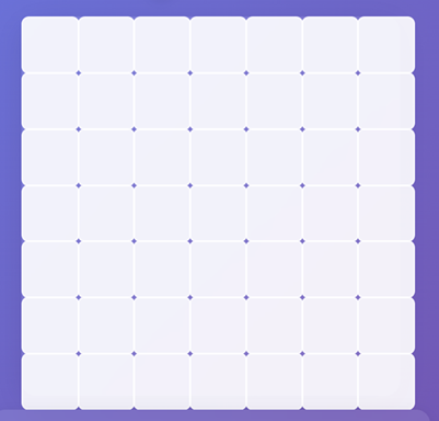 7x7 game board grid showing clickable squares with purple diamond markers